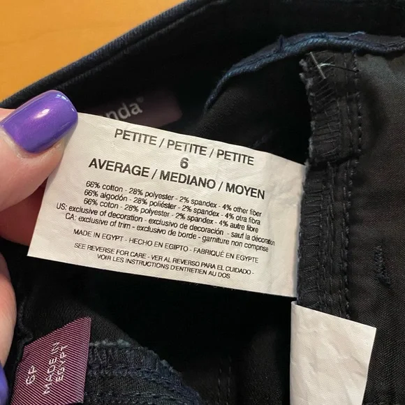 Gloria Vanderbilt Amanda Pull-on Slim Leg Classic Rise Jean Size 6 Petit… - Picture 7 of 15